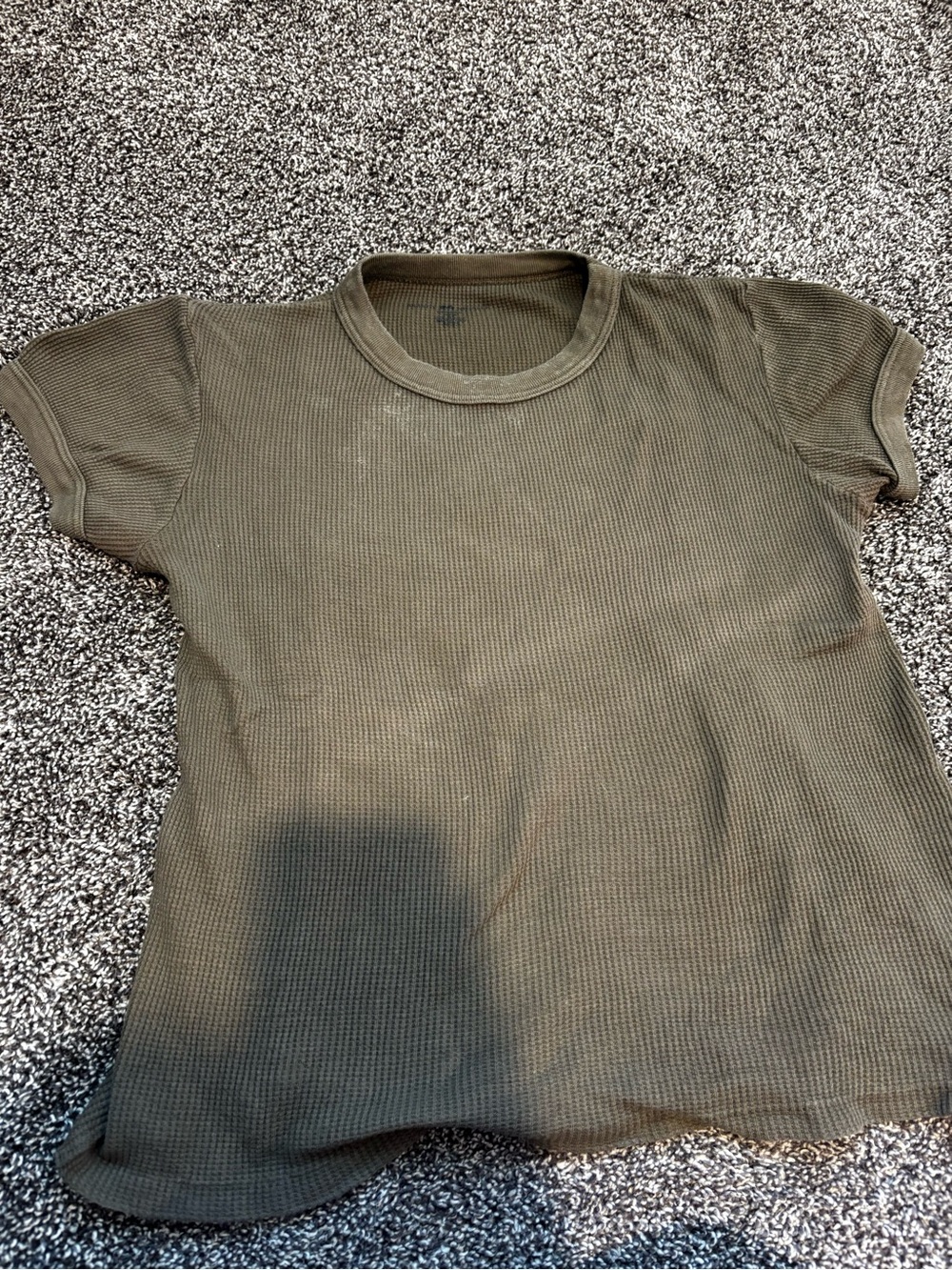 Brandy Melville Olive Green Waffle Short Sleeve Tee